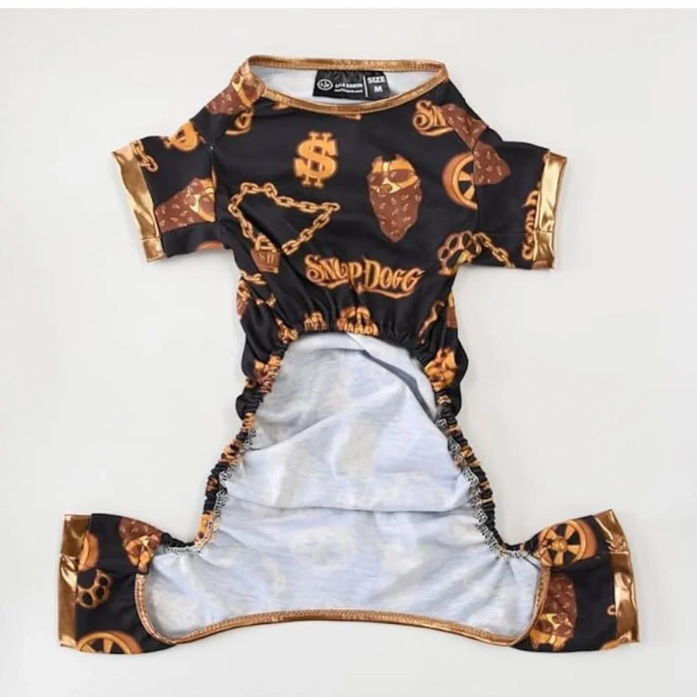 NEW Snoop Doggie Doggs Deluxe Pet PJs w/an Off The Chain graphic print, size M